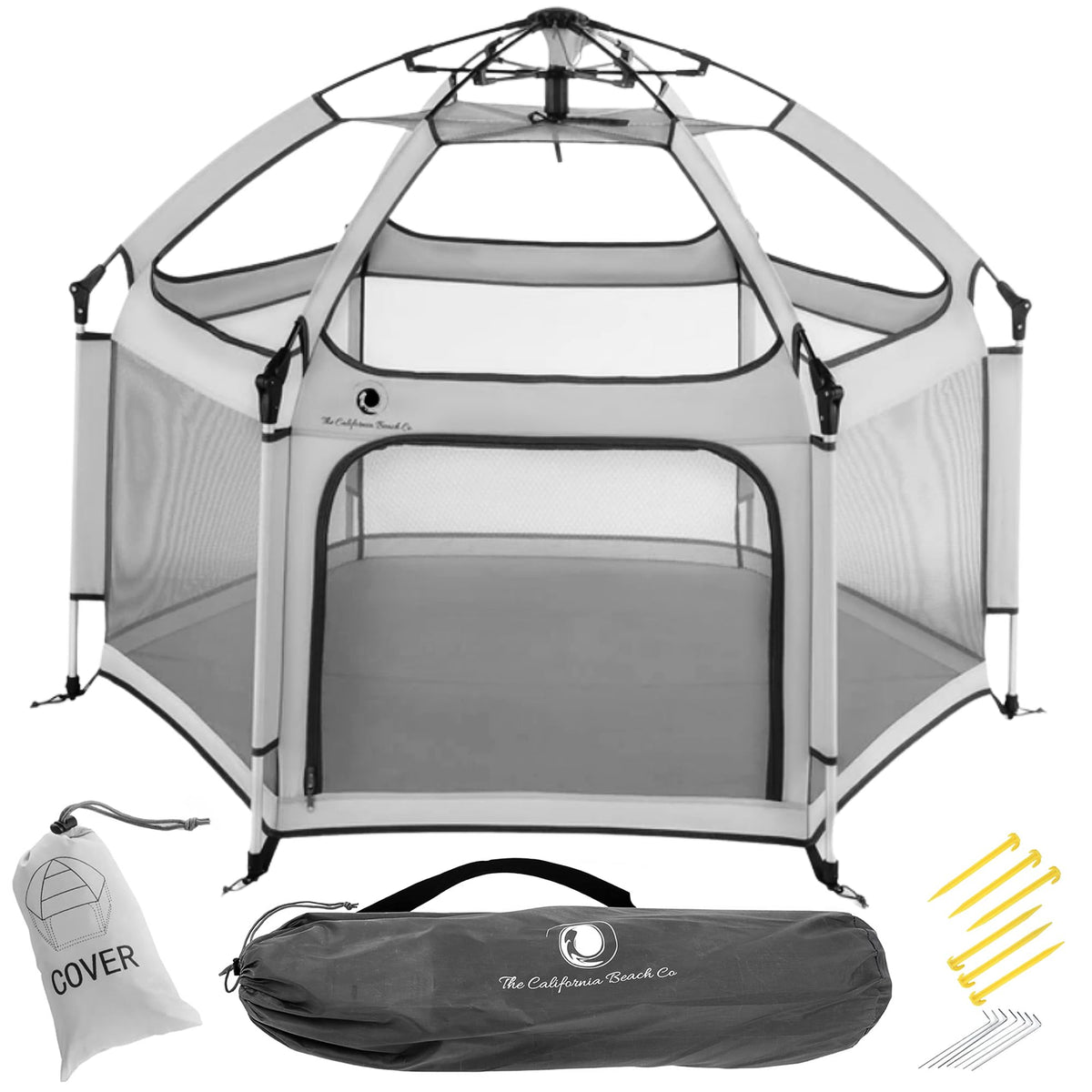 POP 'N GO Playpen canopy setup provides sun protection during outdoor play.