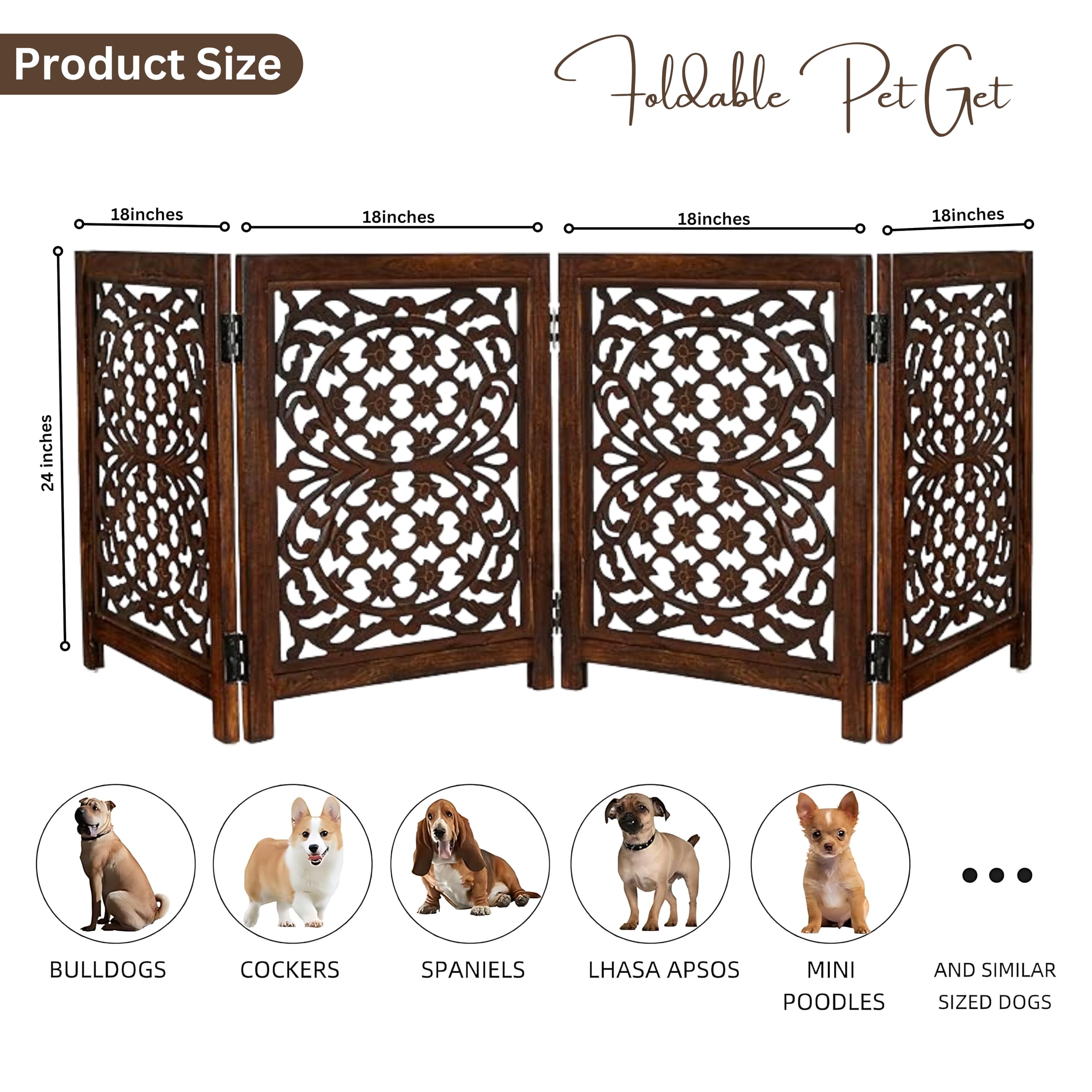 Lightnpro dog gate with stopper detail ensures stable placement during use.