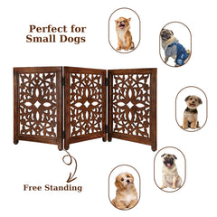 Lightnpro carved wooden detail on the gate adds warm decor while keeping pets contained.