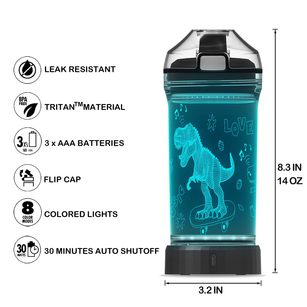 Lightzz 14 oz capacity supports kids' daily hydration during activities.
