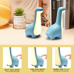Ligitive dinosaur night light side tilt; friendly glow in a kid's room