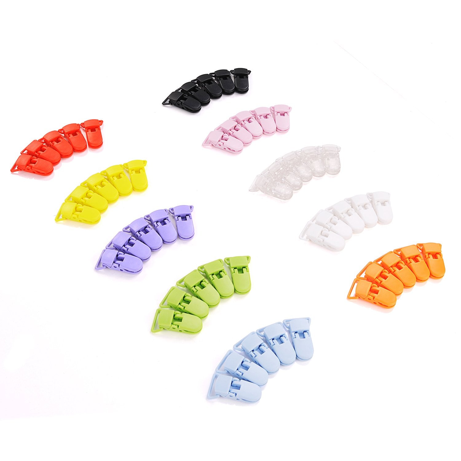LIHAO pacifier clips color variety highlights non-twist ribbon design.