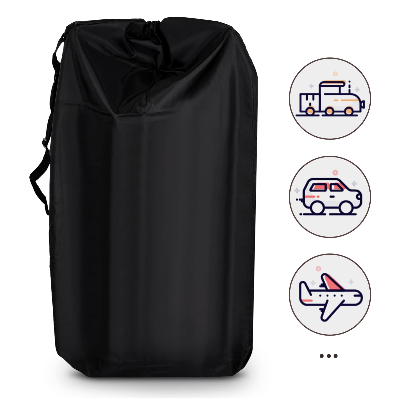 LIHAO stroller travel bag dimensions 117x53x33 cm fits most strollers.