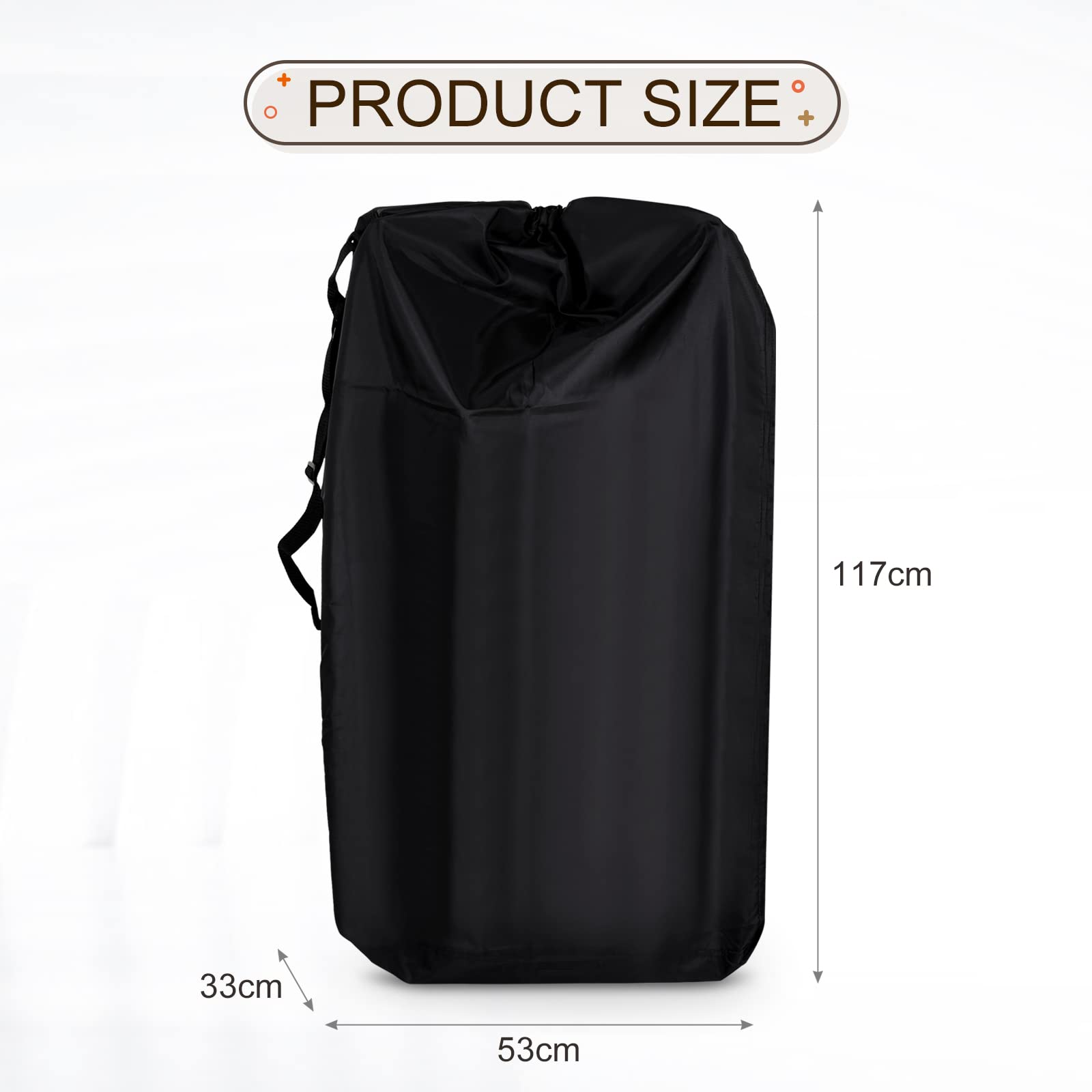 LIHAO stroller travel bag interior zippered pocket for small items on trips.