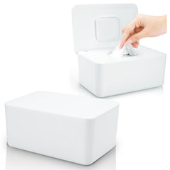 Lijroavy baby wipes dispenser front view highlighting clean white design and compact footprint.