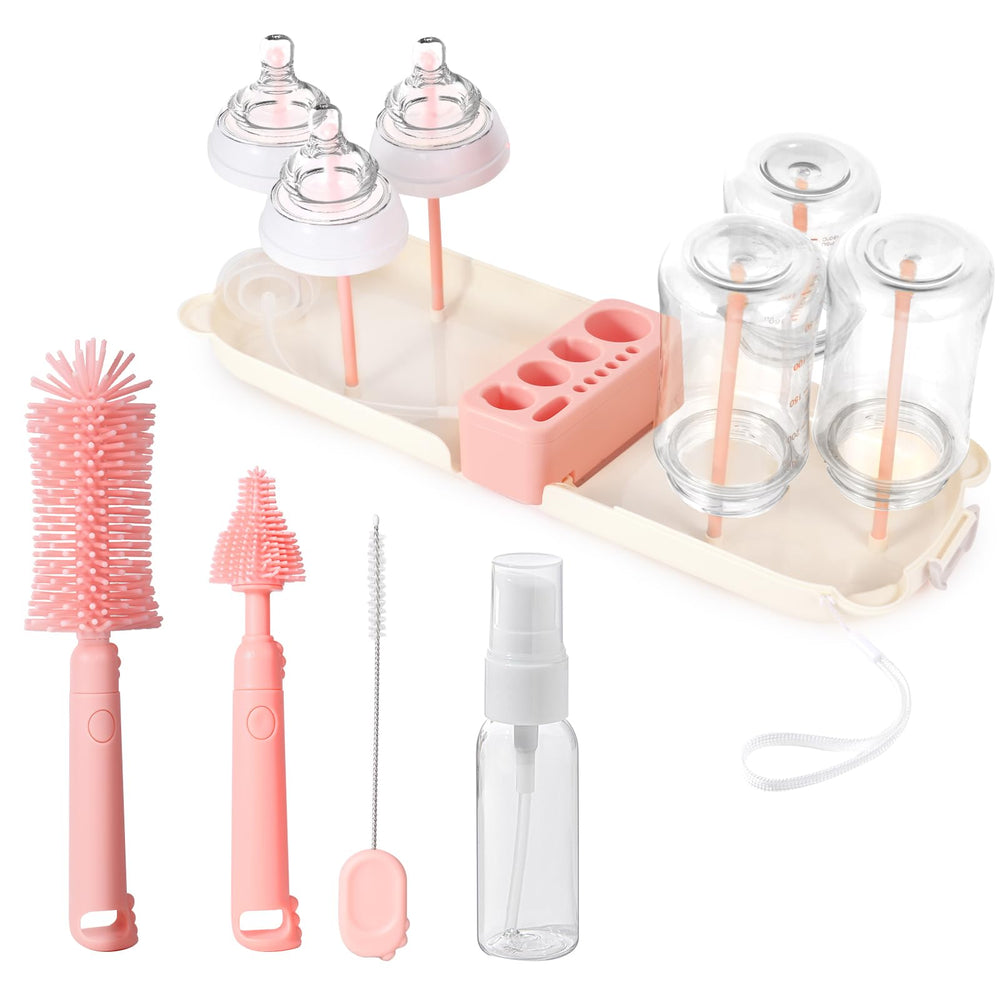 Lijroavy 7-in-1 bottle brush kit close-up showing extendable brush head for thorough cleaning