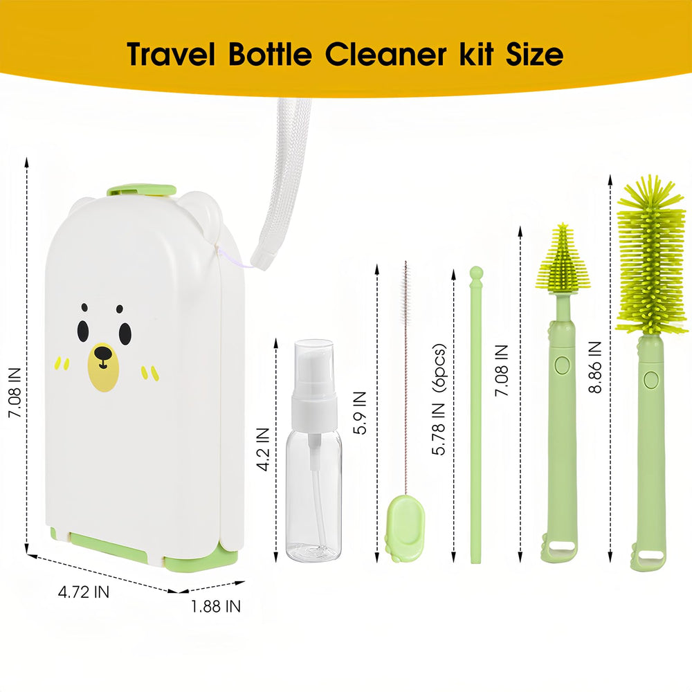Lijroavy travel bottle brush with straw brush for thorough on-the-go cleaning