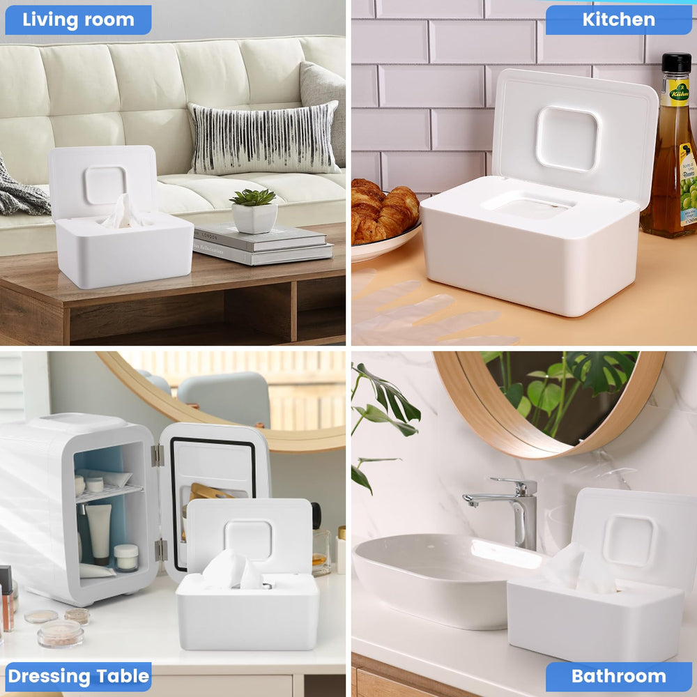 Lijroavy two-pack wipes dispenser side-by-side showing portable, space-saving bathroom organization.
