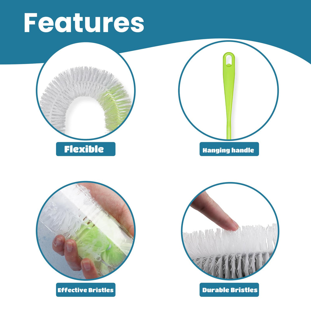 LiKee bottom-bristle design cleans bottle bottoms effectively