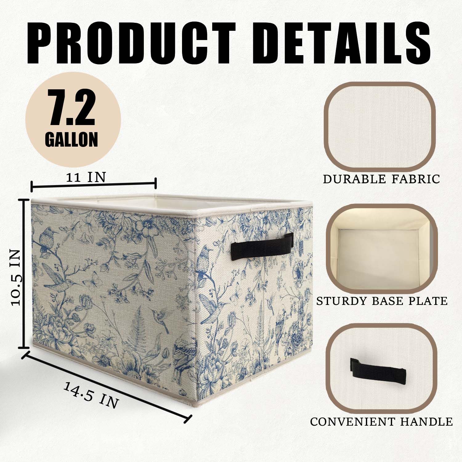 Likjad blue-white chinoiserie storage bin in a bedroom for flexible organization of toys or clothes.
