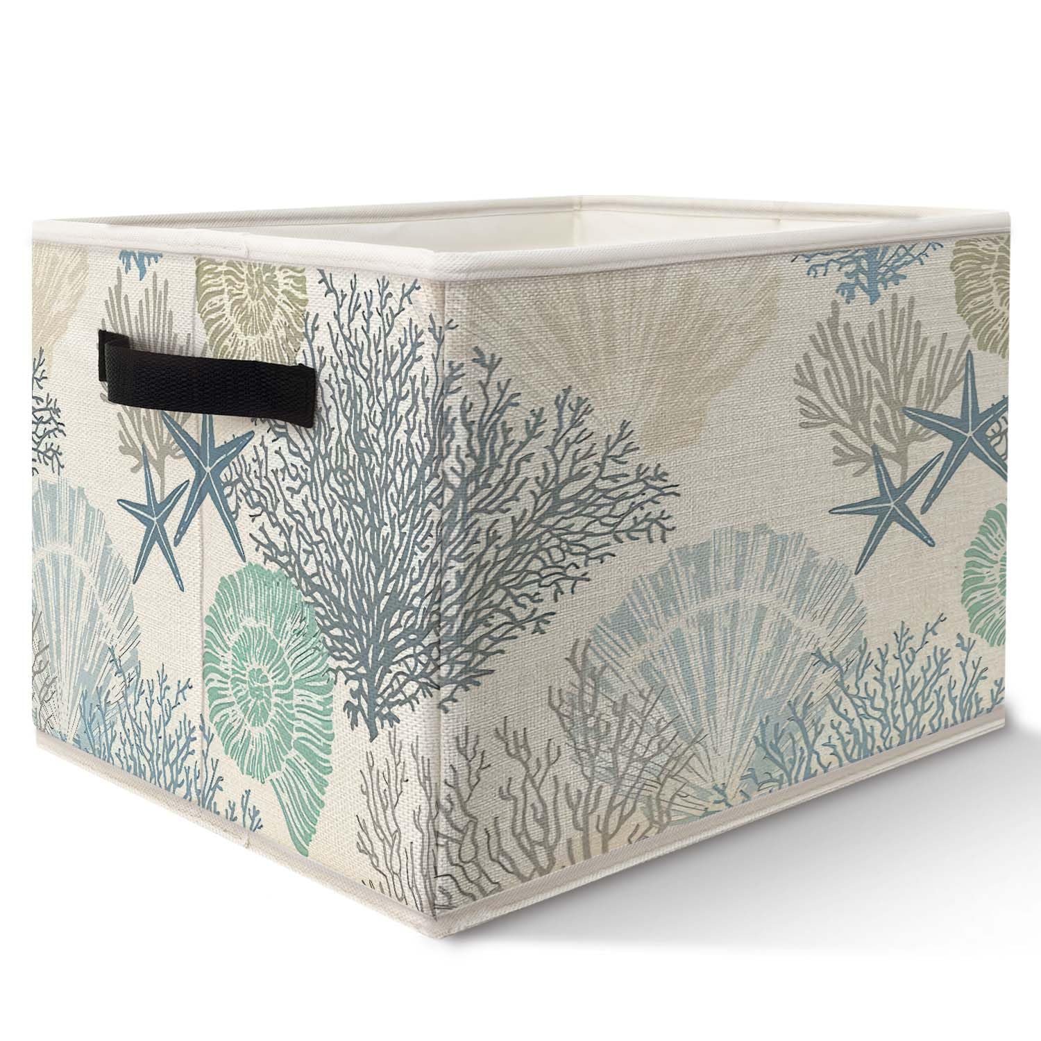 Likjad coastal beach storage bins basket foldable for tidy spaces.