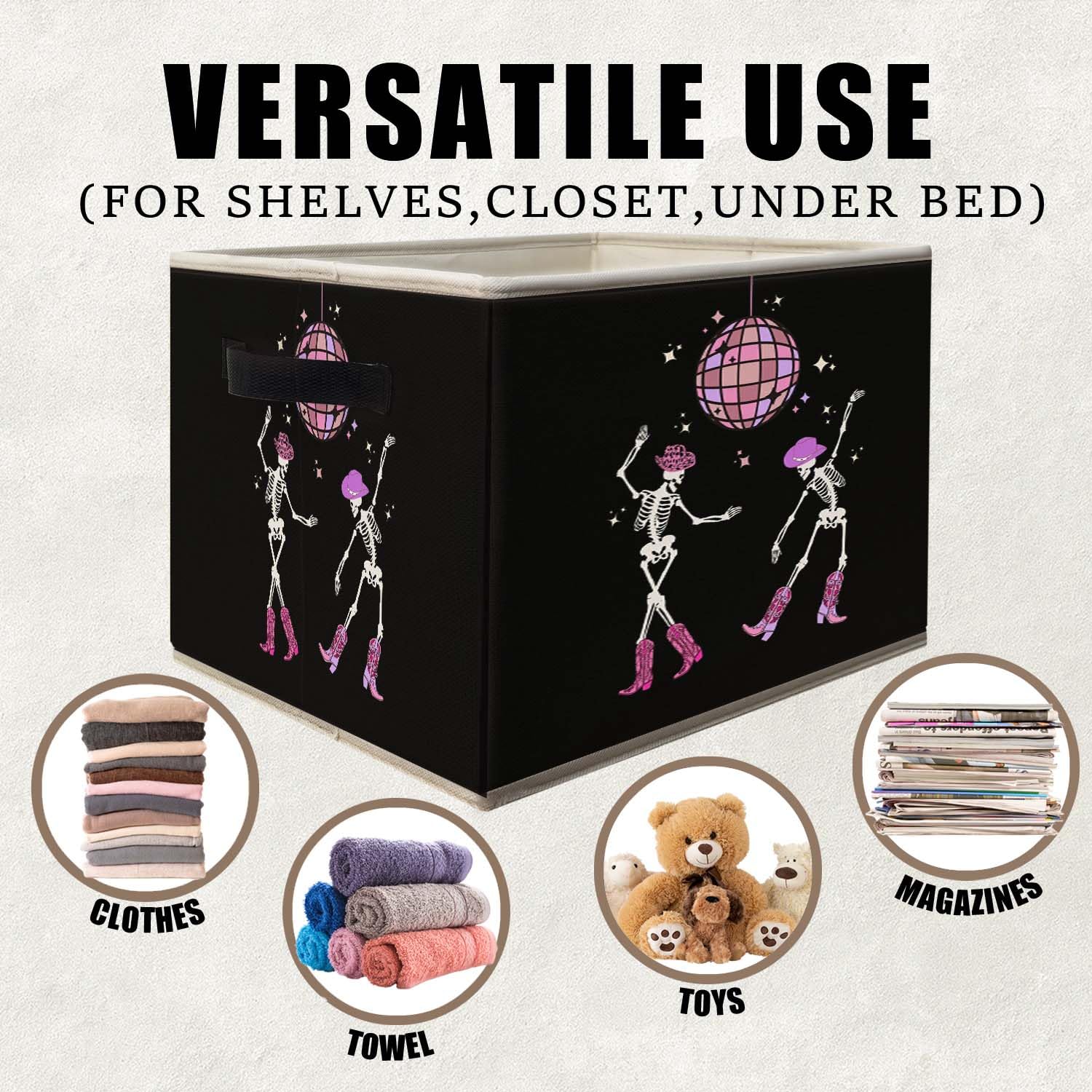 Likjad hot pink preppy skeleton storage bin on shelves keeps toys neatly organized.