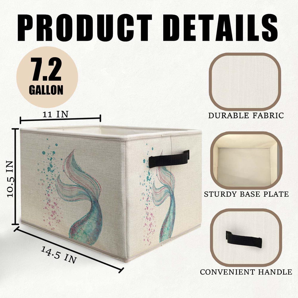 Likjad Ocean Mermaid Storage Bin travel-ready collapses for on-the-go organization.