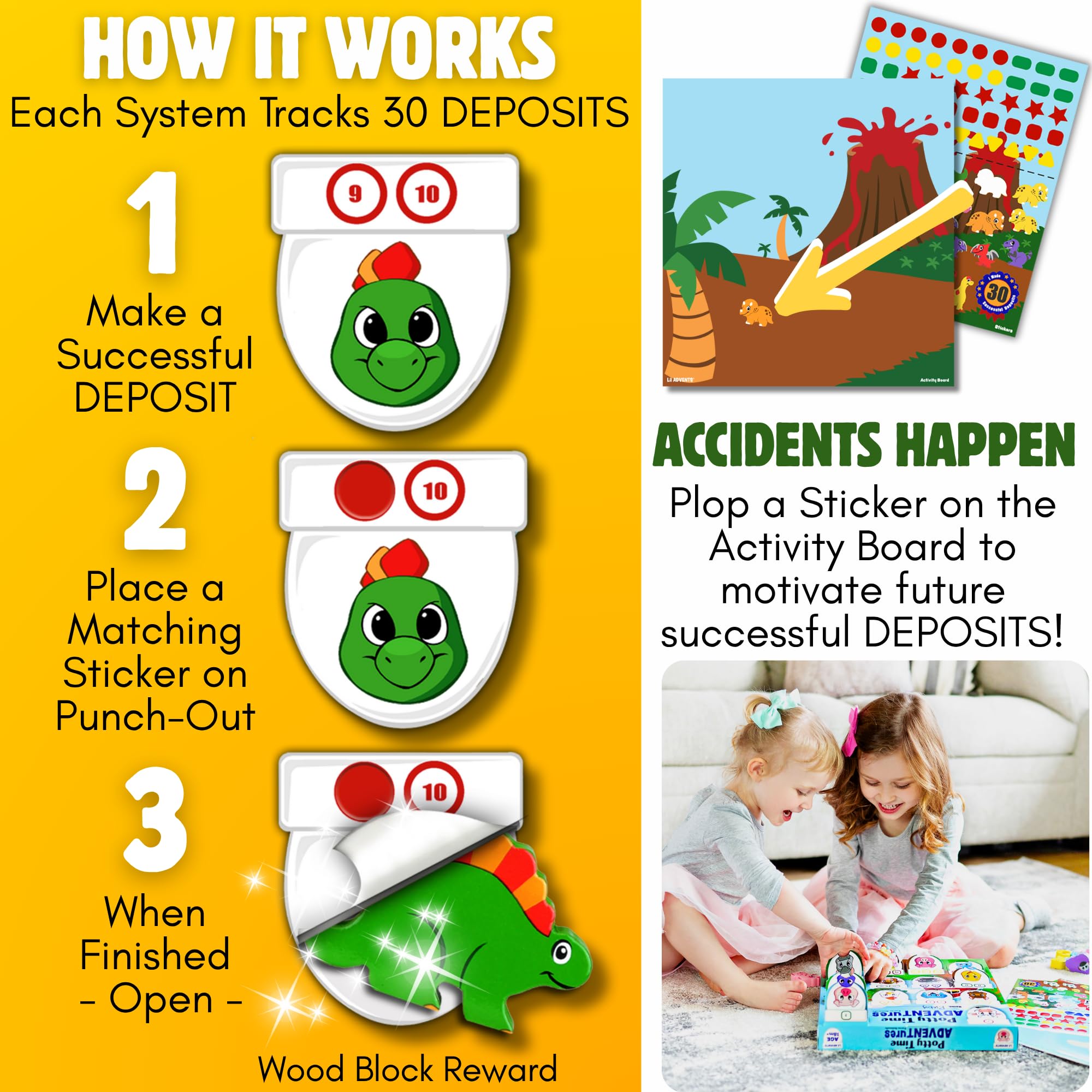 LIL ADVENTS activity board with dinosaur blocks supports fine motor practice