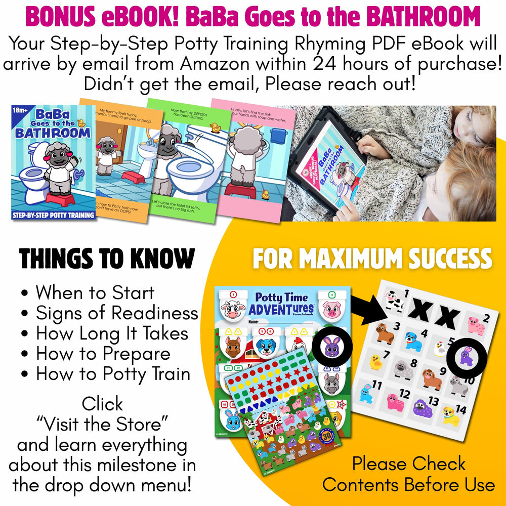 LIL ADVENTS potty training chart system supports routine building with rewards based motivation.