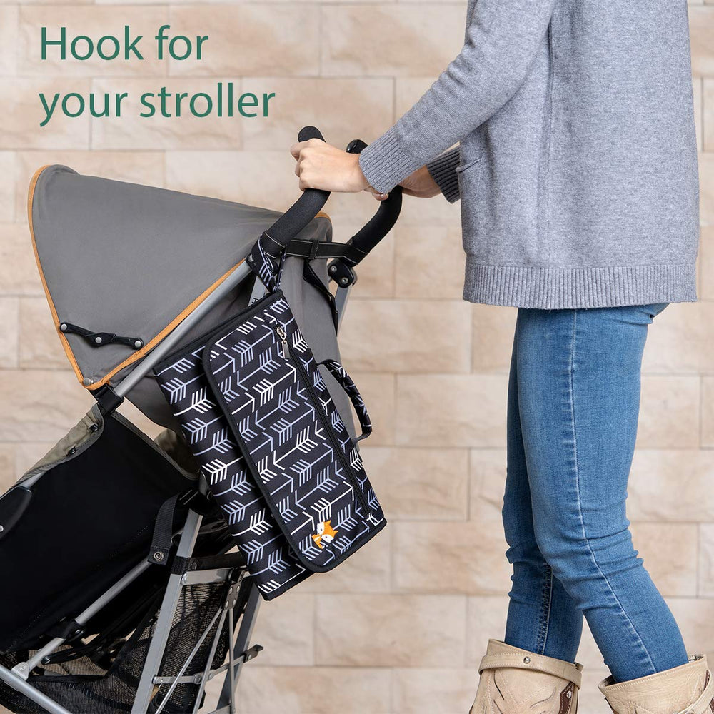 Lil Fox waterproof outer and PEVA inner surface wipes clean after spills.