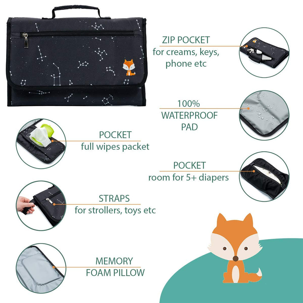 Lil Fox wipes pocket holds a 100-pack for quick cleanups