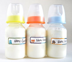 Lil' Labels microwave-safe bottle labels endure reheating without damage