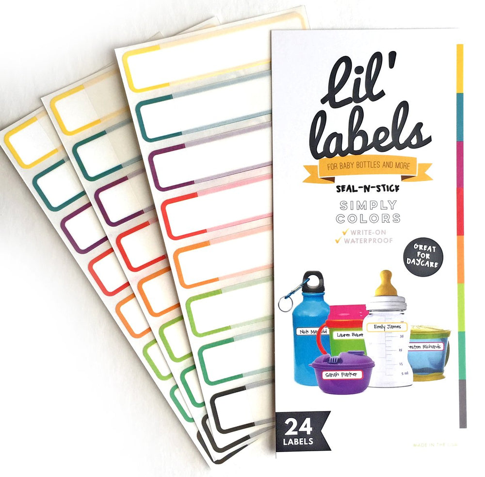 Lil' Labels seal-n-stick self-laminating labels provide durable, waterproof coverage.