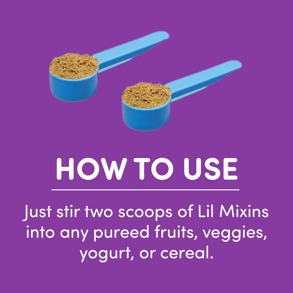 Lil Mixins baby porridge egg mix; gentle protein introduction in stage 1–3 meals.