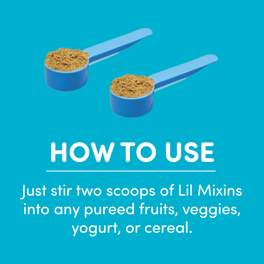 Lil Mixins baby serving idea with mix-in for cereal or yogurt