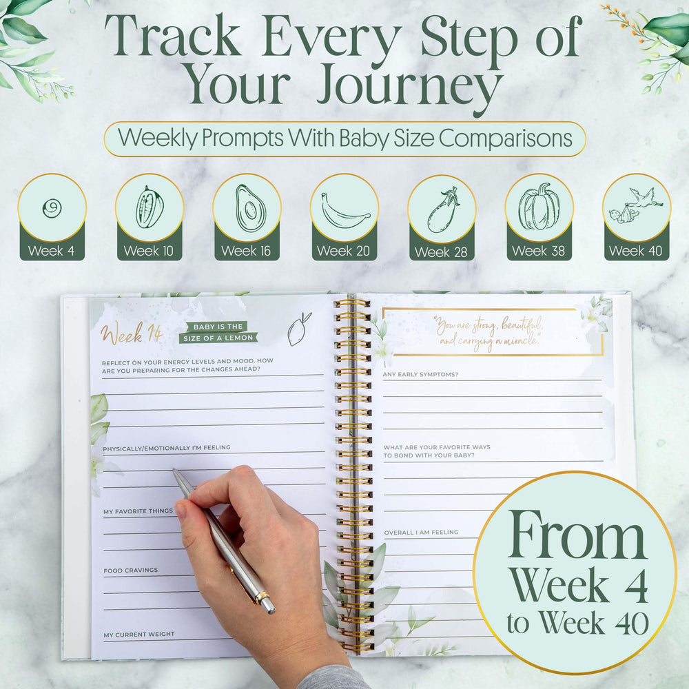 Lil Nuggets weekly prompts promote guided reflections and milestone tracking throughout pregnancy.