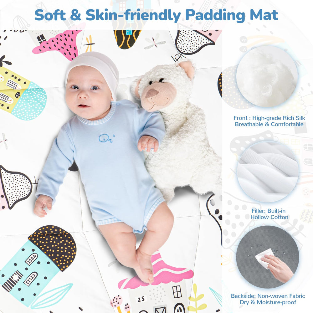 Li'l Pengyu zebra theme design stimulates visual interest during tummy time.