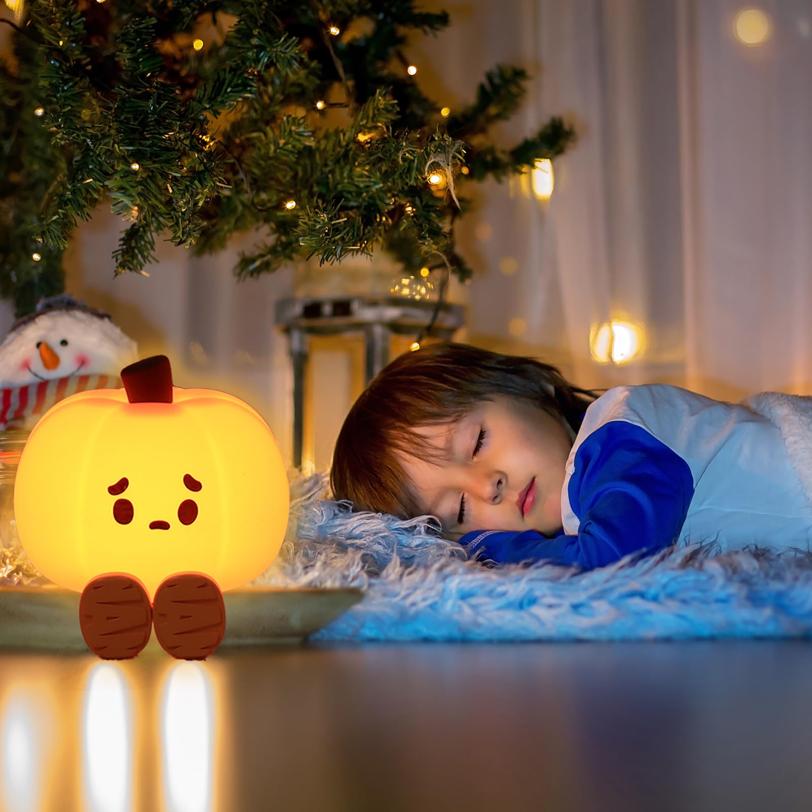 Lilampts Pumpkin Night Light decor-friendly glow for dorms and Halloween