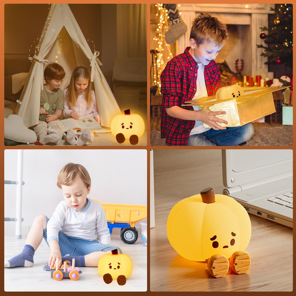 Lilampts Pumpkin Night Light rechargeable via Type-C with included cable
