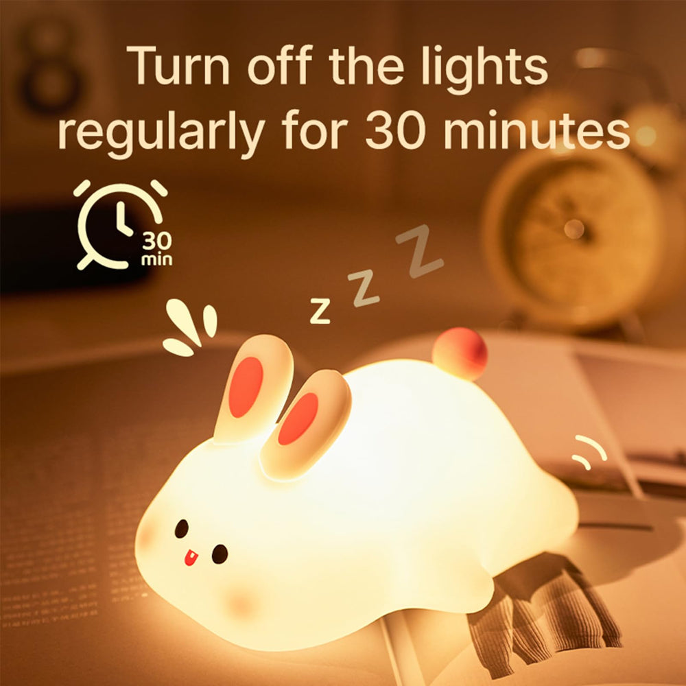Lilampts silicone rabbit lamp soft-touch toy doubles as gentle night glow.