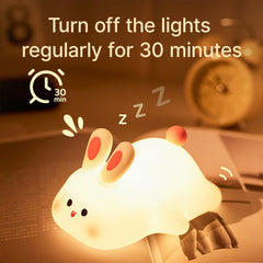 Lilampts silicone rabbit lamp soft-touch toy doubles as gentle night glow.