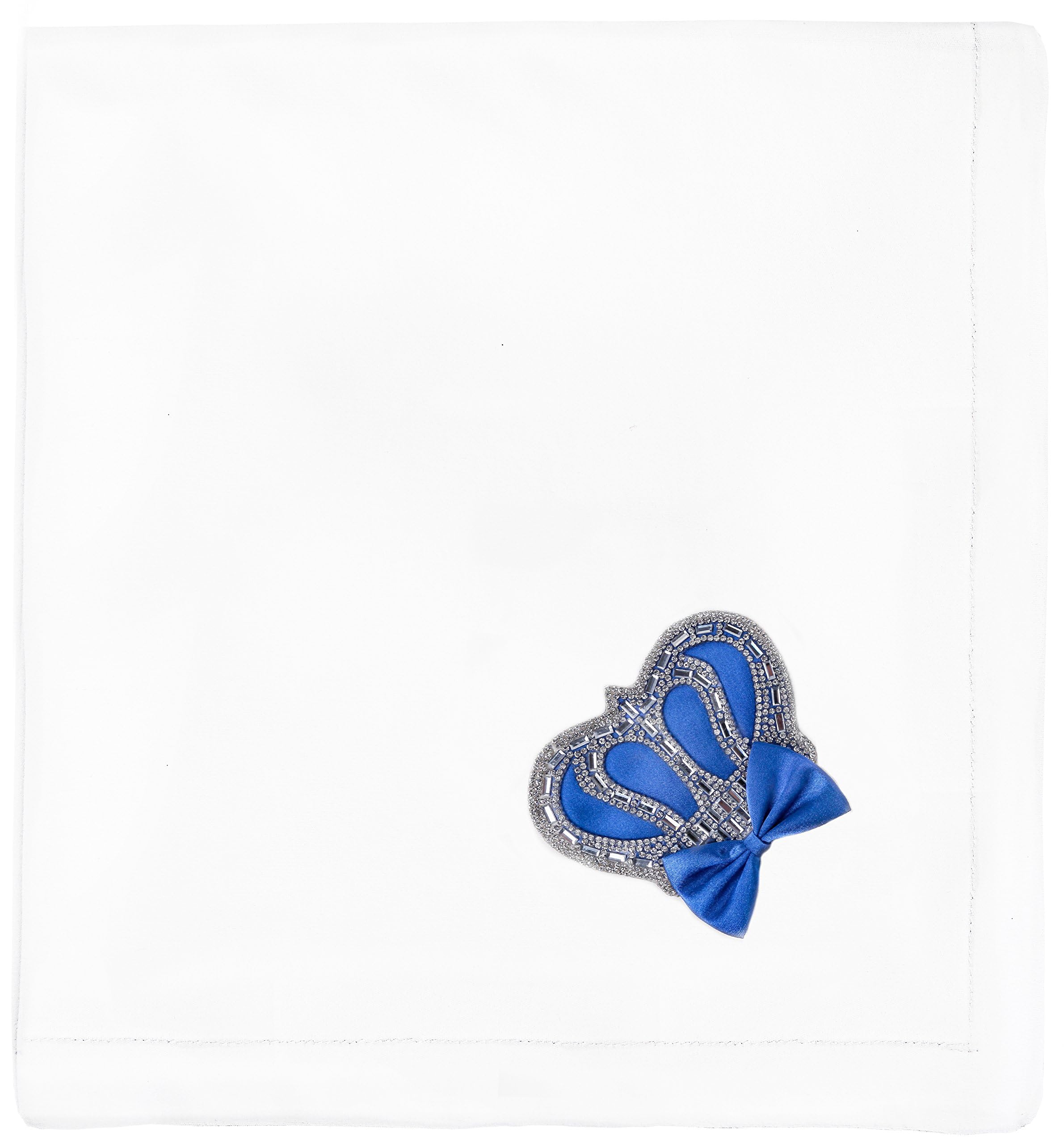 Lilax Crown Jewels swaddle royal blue close-up highlights gentle cotton texture