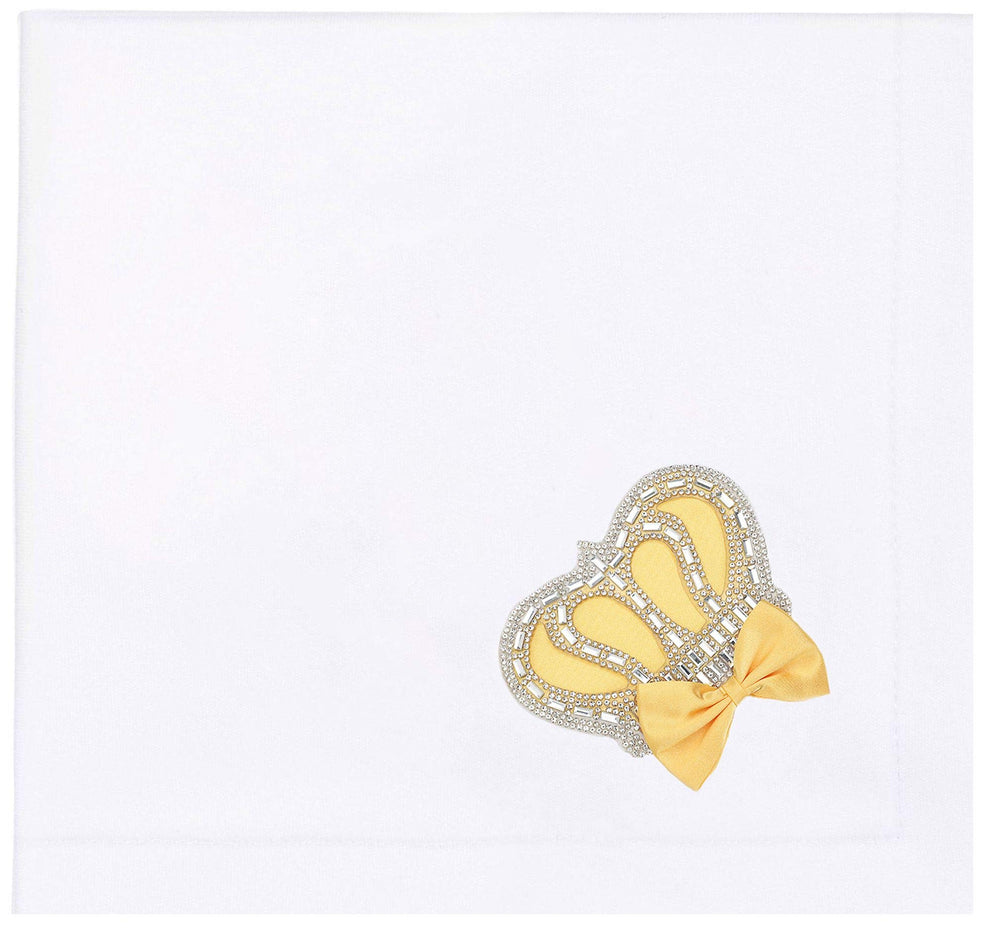 Lilax baby girl newborn jewels crown swaddle blanket yellow, nursing or burping session comfort.