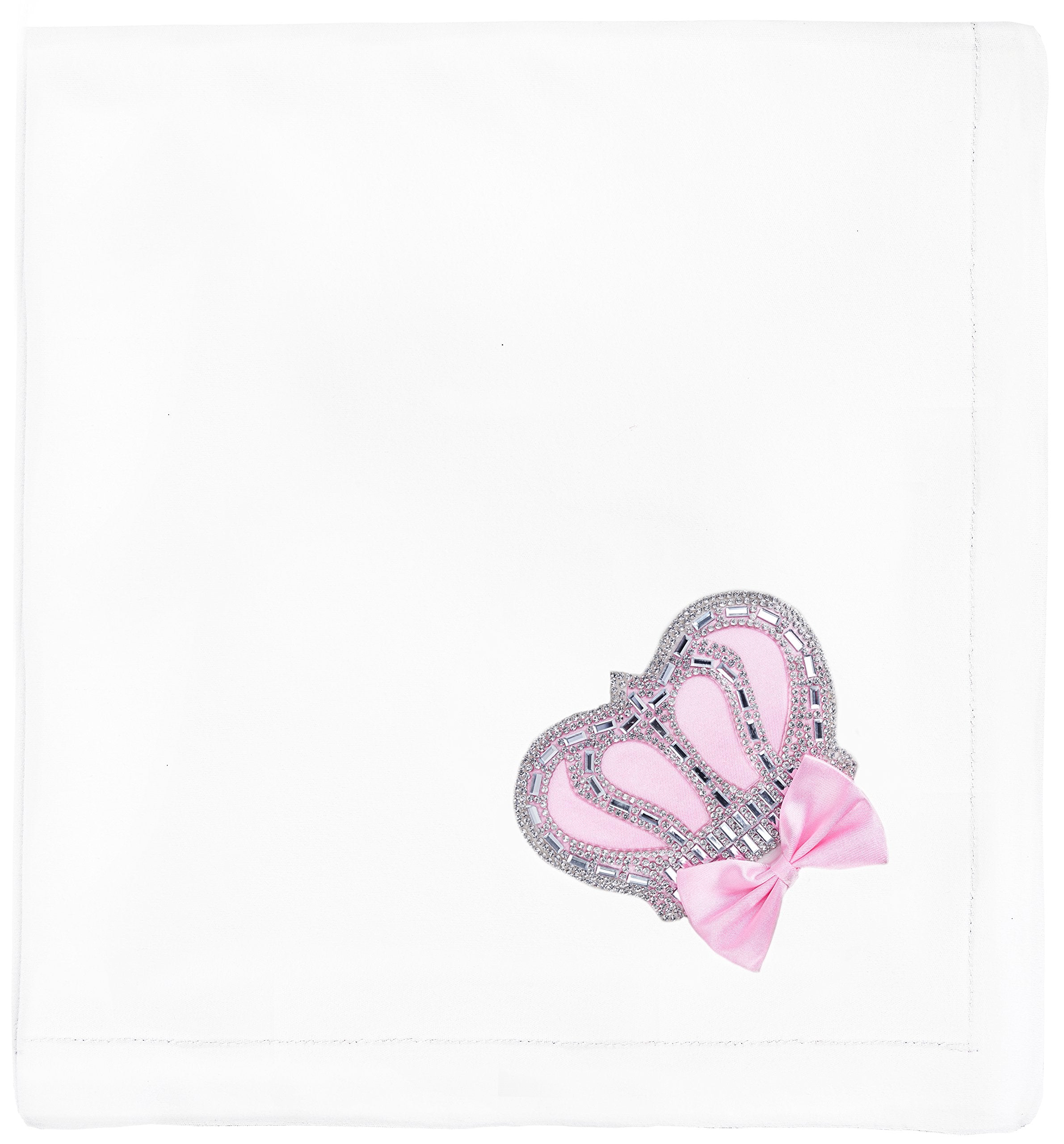 Lilax baby girl newborn jewels crown blanket pink in nursery