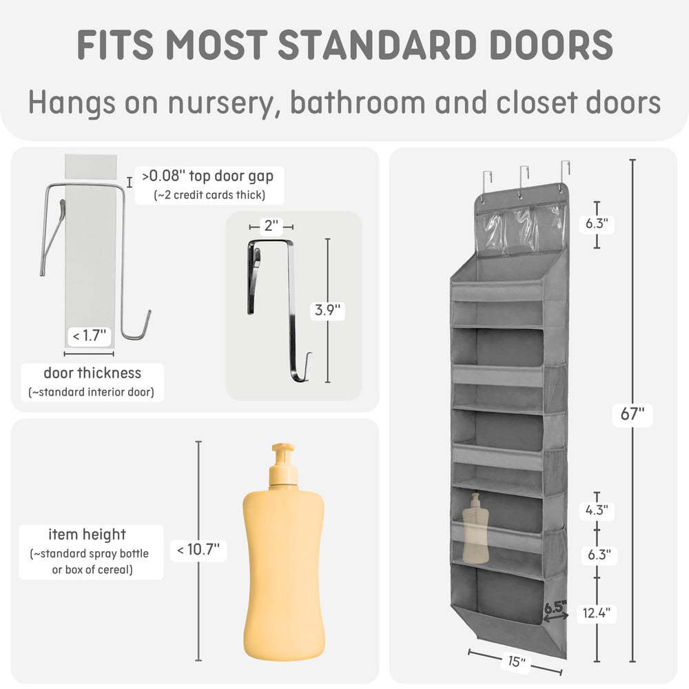 LILEKA organizer side view highlights compact footprint and door-hanging design.