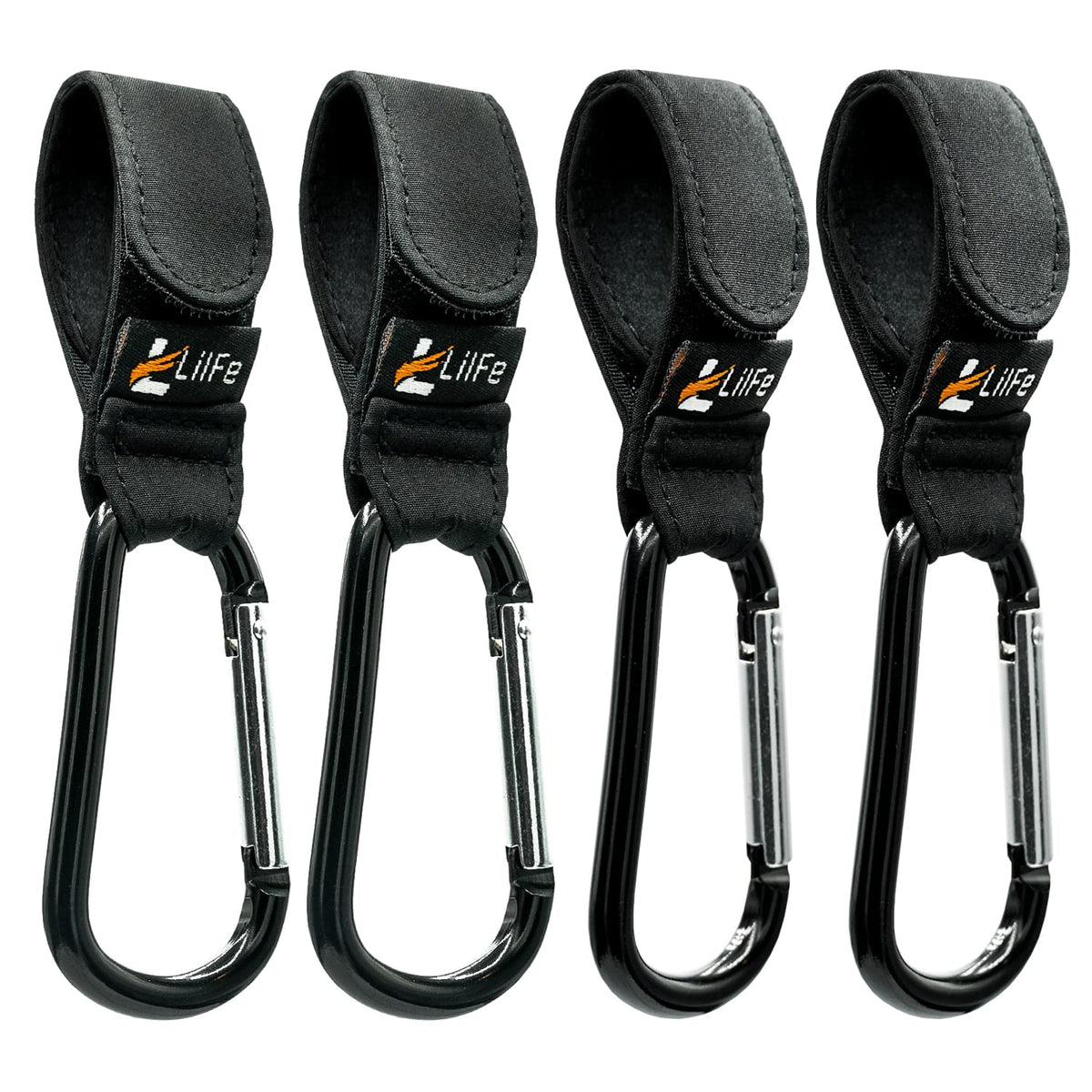 LilFe 4pcs stroller hooks pack clip-on for hands-free carrying on walks.