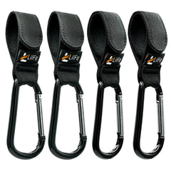 LilFe 4pcs stroller hooks pack clip-on for hands-free carrying on walks.