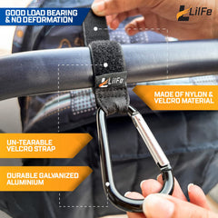 LilFe Stroller Hooks clip-on handles for quick setup without tools