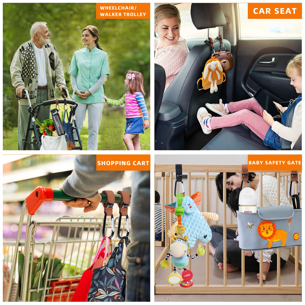 LilFe stroller hooks nylon strap detail showing adjustable fit