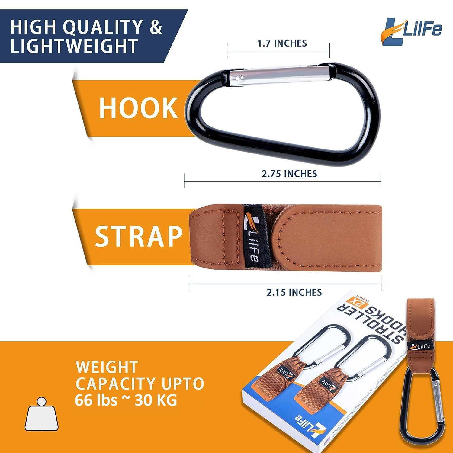 LilFe stroller hooks purse hook provides quick, secure attachment to most strollers.