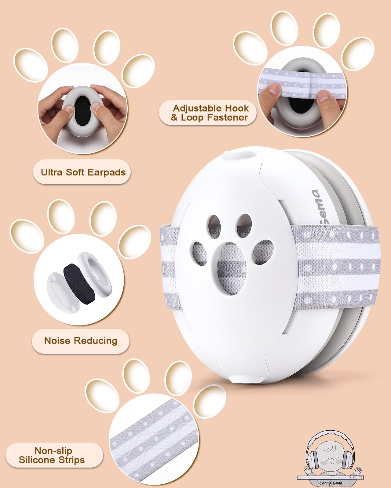 Lilian&Gema 25 dB NRR reduces ambient noise for calmer flights