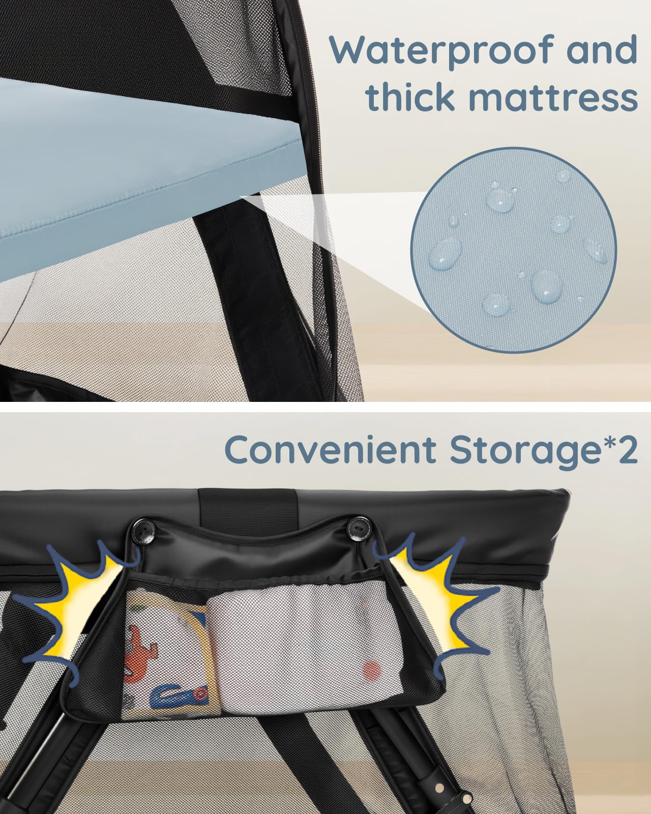 Lilian&Gema UV shade and mosquito net image highlights outdoor protection.