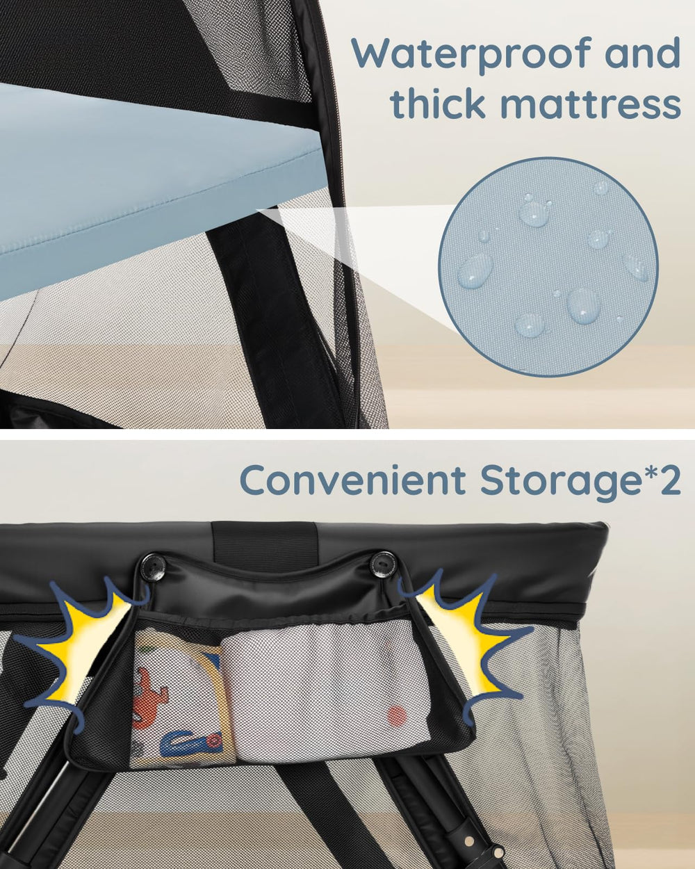 Lilian&Gema UV shade and mosquito net image highlights outdoor protection.