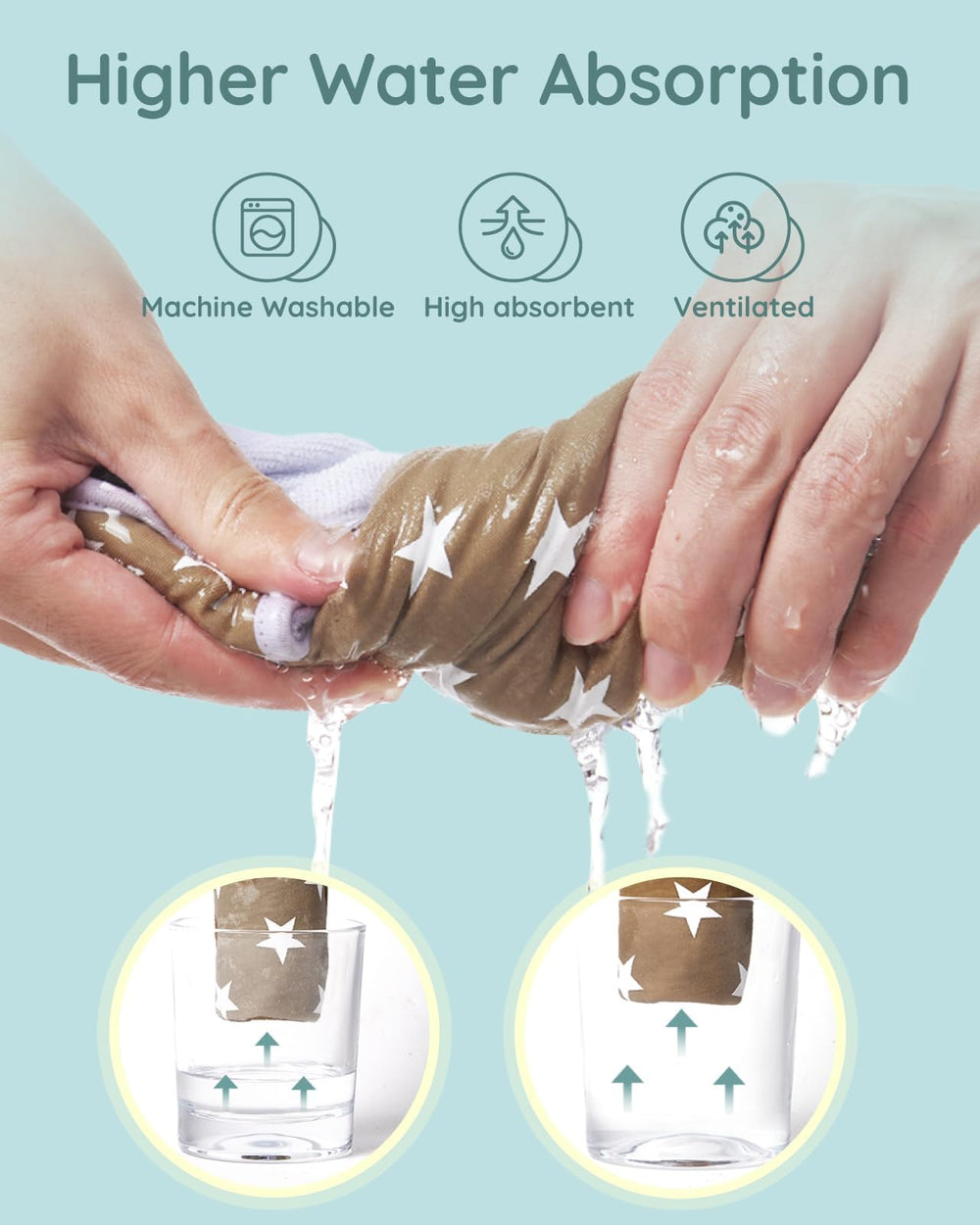 Lilian&Gema front cotton and terry back absorb moisture to keep clothes clean