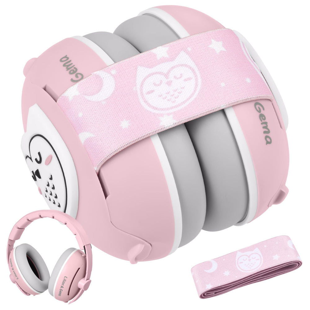 Lilian&Gema packaging for pink owl ear muffs signals a gift-worthy travel solution.