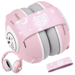 Lilian&Gema packaging for pink owl ear muffs signals a gift-worthy travel solution.