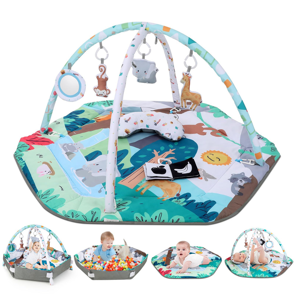 Lilian&Gema baby play gym mat – spacious tummy time area for exploration.