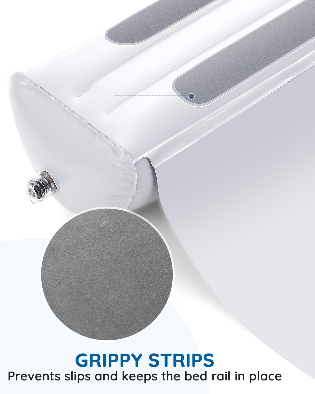 Lilian&Gema bed rail safety flap extended demonstrates added toddlers’ protection at night.