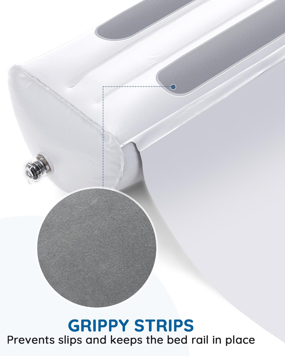 Lilian&Gema bed rail safety flap extended demonstrates added toddlers’ protection at night.