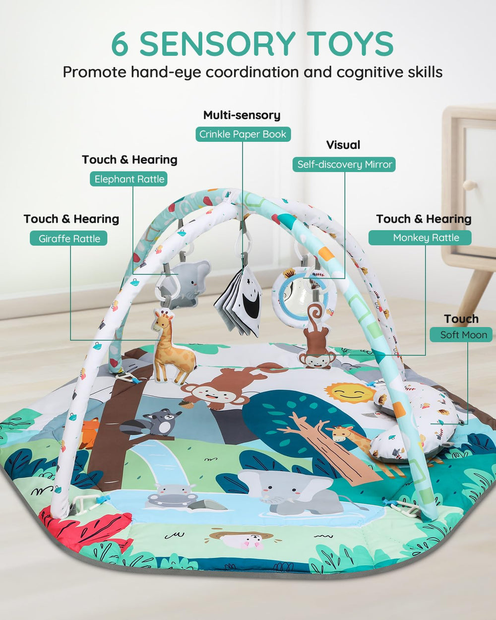 Lilian&Gema detachable sensory toys – easy to swap for varied play.